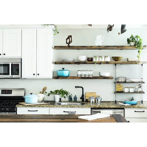 つっぱり棚 2段 幅55cm モクメタル