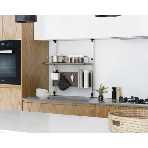 つっぱり棚 2段 幅55cm モクメタル