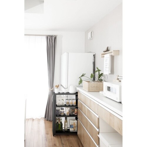 キッチンストッカー トールワゴン ブラック