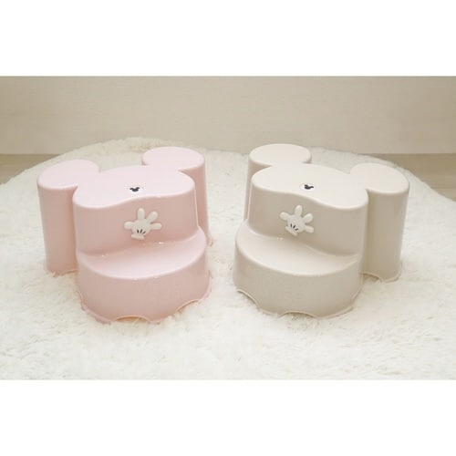 踏み台 ミッキーマウス キャラ ピンクベージュ