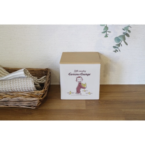 箱型ティッシュケース おさるのジョージ フタ付