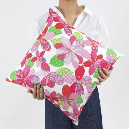 クッションカバー あそ美心 45×45cm 弥生桜