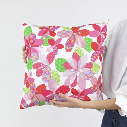 クッションカバー あそ美心 45×45cm 弥生桜
