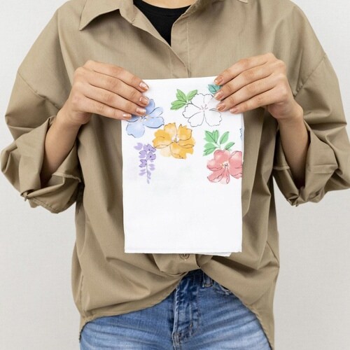 タオル ガーゼ 手ぬぐい 35×90cm 牡丹と藤