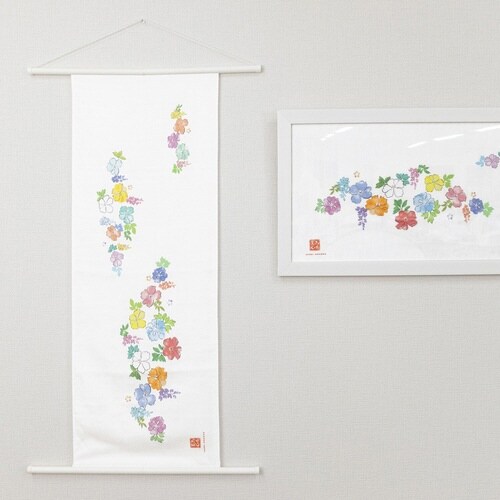 タオル ガーゼ 手ぬぐい 35×90cm 牡丹と藤
