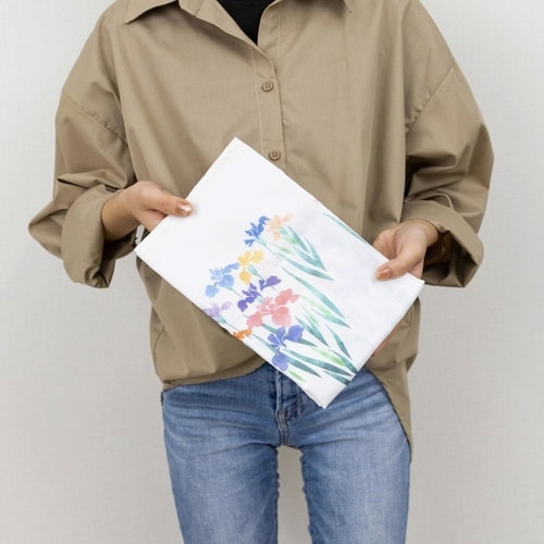 タオル ガーゼ 手ぬぐい かきつばた