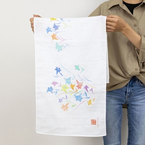 タオル ガーゼ 手ぬぐい 35×90cm ユリ