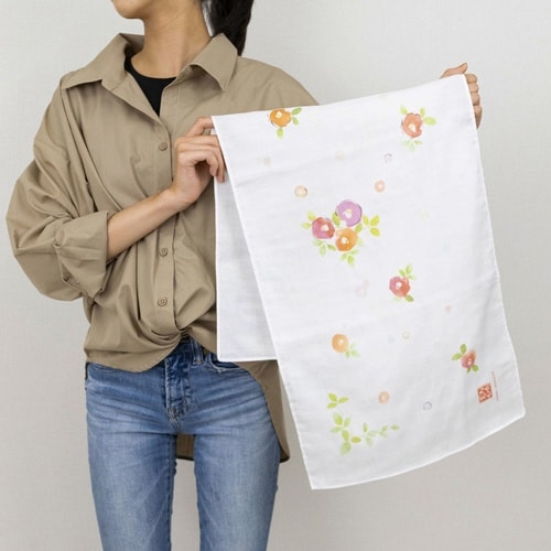 タオル ガーゼ 手ぬぐい 35×90cm 椿