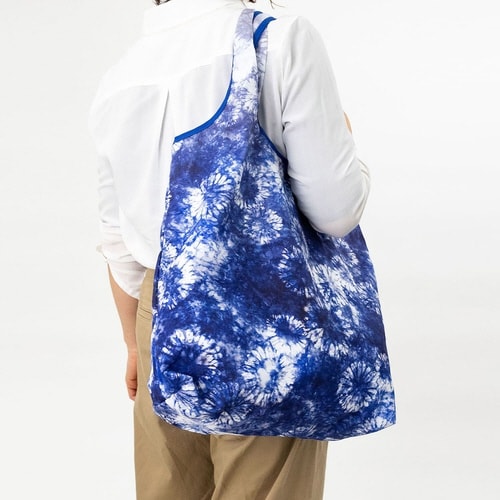 エコバッグ 撥水エコバッグ 綿100% 菊と藍