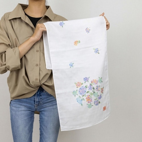 タオル ガーゼ 手ぬぐい 35×90cm アジサイ