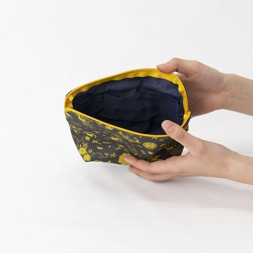 ポーチ オーガニックコットン 100% 花小紋