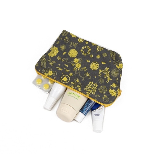 ポーチ オーガニックコットン 100% 花小紋