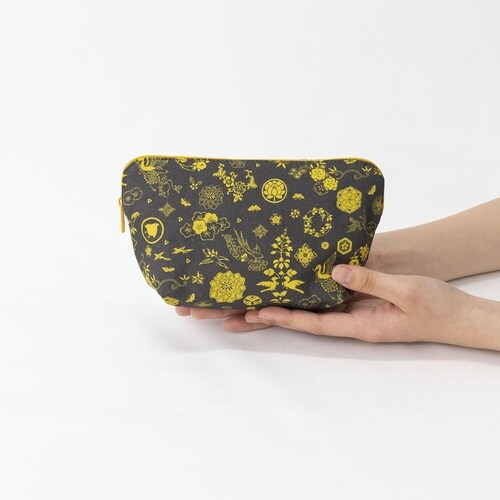 ポーチ オーガニックコットン 100% 花小紋