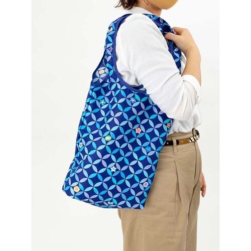 エコバッグ 撥水エコバッグ マチ付き ネイビー