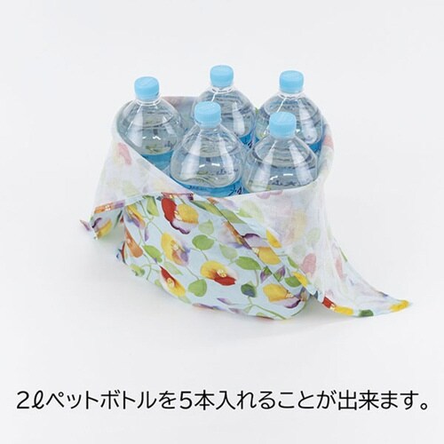 エコバッグ あずまトート 花柄 椿水色