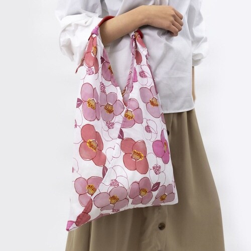 エコバッグ あずまトート 花柄 薄紅椿