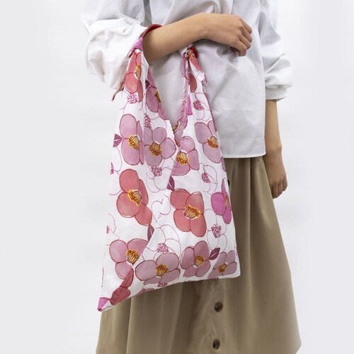 エコバッグ あずまトート 花柄 薄紅椿