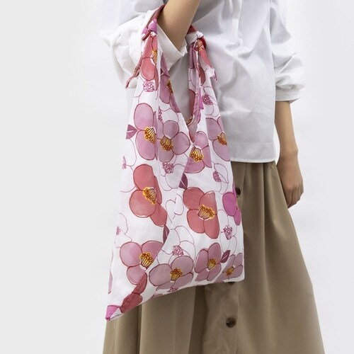 エコバッグ あずまトート 花柄 薄紅椿