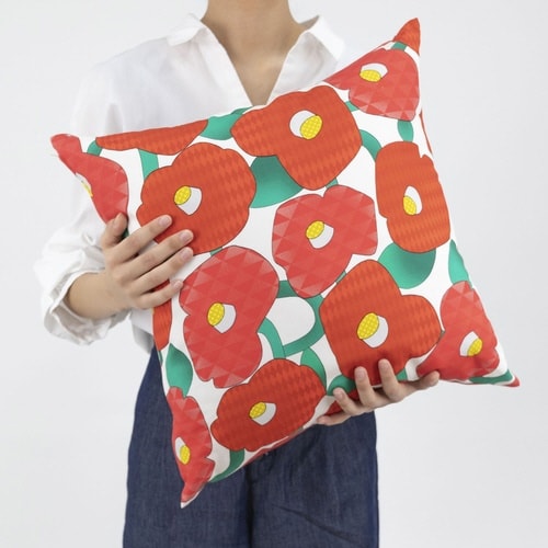 クッションカバー あそ美心 45×45cm 乱れ椿