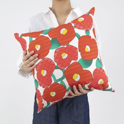 クッションカバー あそ美心 45×45cm 乱れ椿