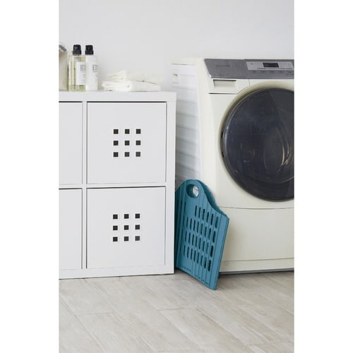 ランドリーバスケット 折りたたみ ブルー