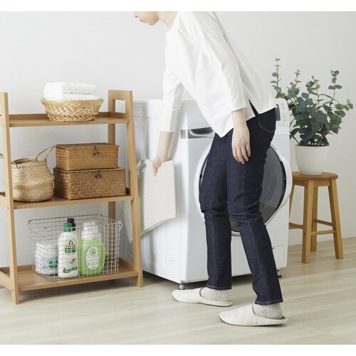 折りたためる ランドリーバスケット アイボリー
