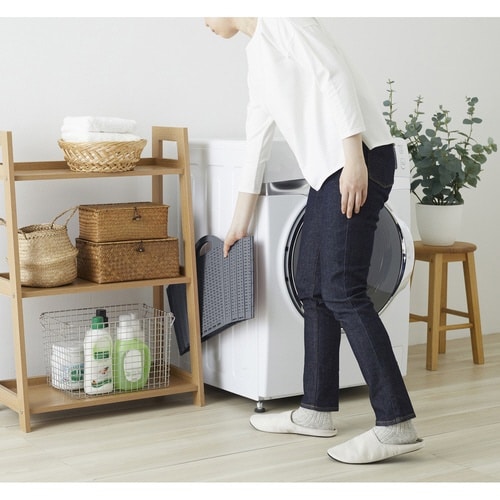 折りたためる ランドリーバスケット 20L グレー