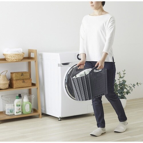 折りたためる ランドリーバスケット 20L グレー