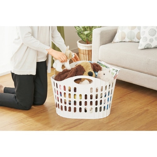 ランドリーバスケット 折りたたみ ホワイト