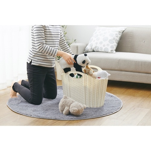 ランドリーバスケット ラタン(アイボリー)