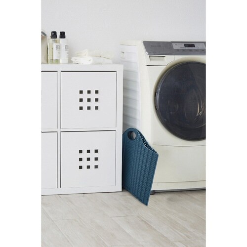 ランドリーバスケット 折りたたみ ラタン(ブルー)