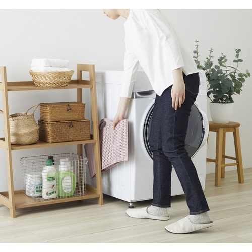 折りたためる ランドリーバスケット 20L ピンク