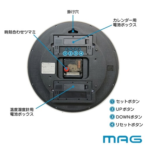 掛け時計 MAG ダブルポイント ナチュラル