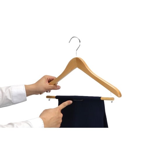 ハンガー 木製ハンガー 5本組 クリア