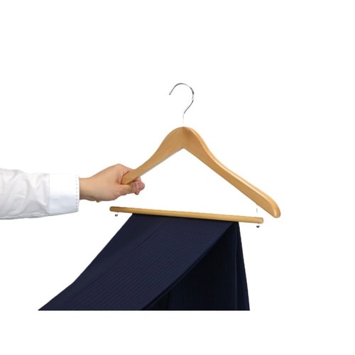 ハンガー 木製ハンガー 5本組 クリア