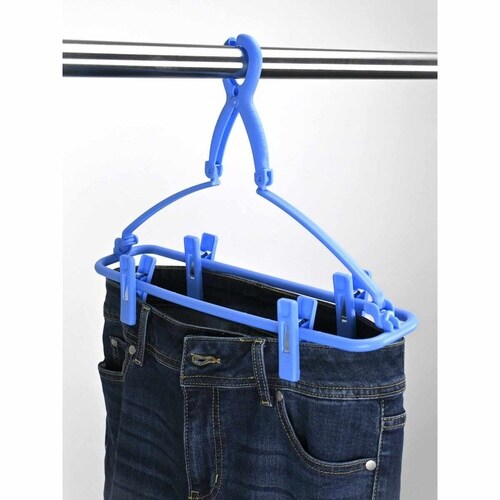 洗濯ハンガー ジーンズハンガー ブルー