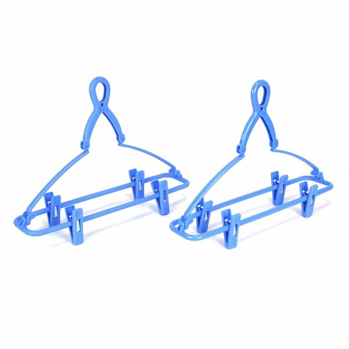 洗濯ハンガー ジーンズハンガー ブルー
