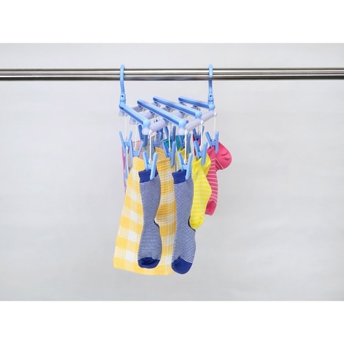 洗濯ハンガー 伸縮 フリーピンチャー スカイブルー