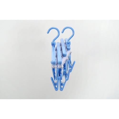 洗濯ハンガー 伸縮 フリーピンチャー スカイブルー