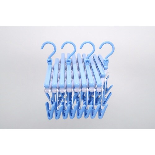 洗濯ハンガー 伸縮 フリーピンチャー スカイブルー