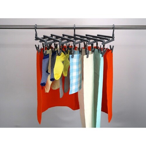 洗濯ハンガー 伸縮 フリーピンチャー ロックグレー