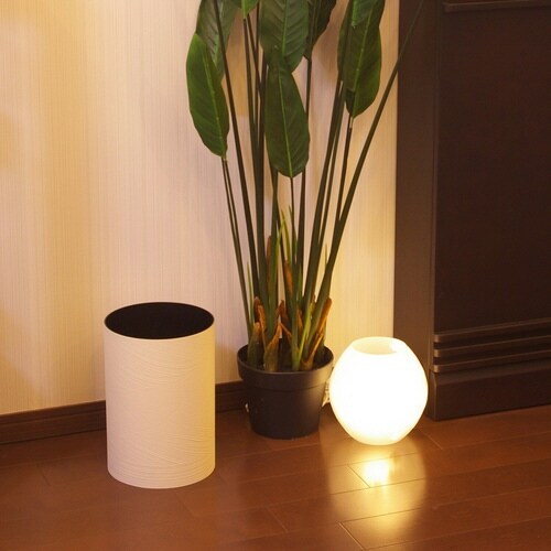 ゴミ箱 フタなし Mサイズ さざ波 アイボリー