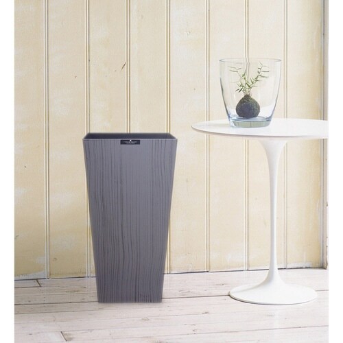 ゴミ箱 9.5L ウッドグレイン 木目調 ブラック