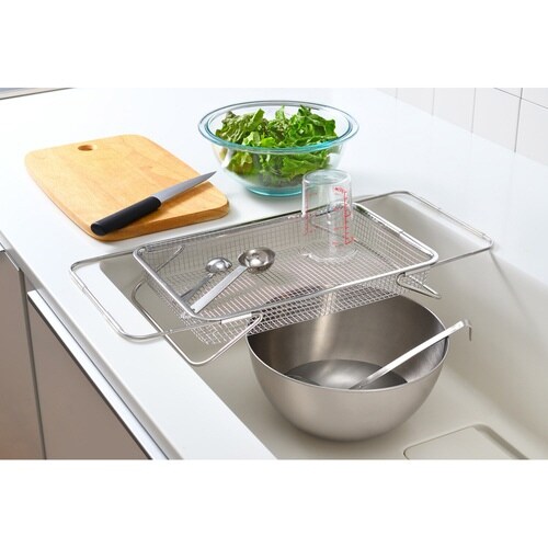 水切りかご シンクの中でも外でも水切りメッシュかご