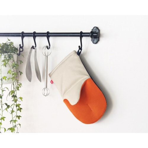 ミトン 耐熱性 ベージュ×ネイビー