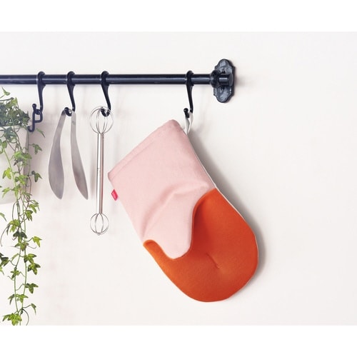 ミトン 耐熱性 ピンク×グレー