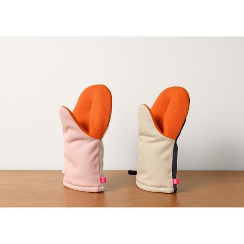 ミトン 耐熱性 ピンク×グレー