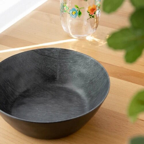 ボウル 19cm 木目調 ブラック ブラック