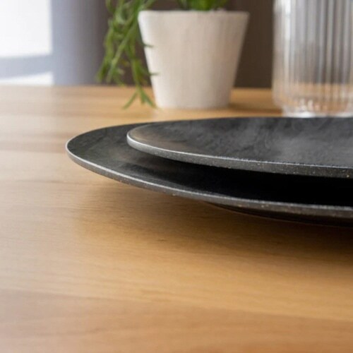 プレート 22cm 木目調 ブラック ブラック