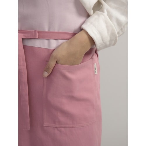 エプロン 無地 バイカラーラップエプロン ピンク